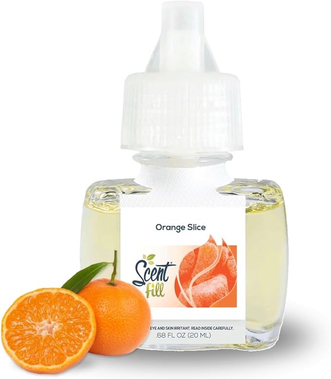 Scent Fill Orange Slice Plug in Air Freshener, Scented Oil Refills, 2 Refills + Diffuser