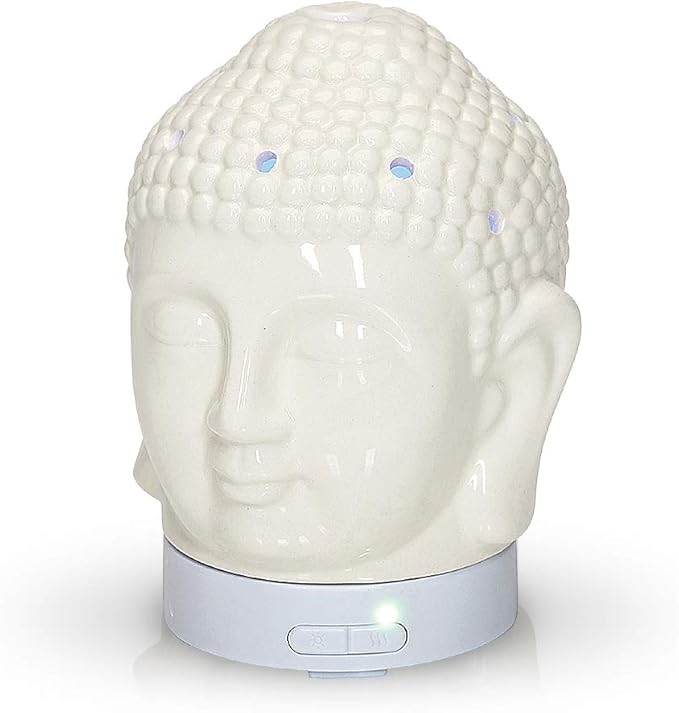 Aromar Buddha Ceramic Diffuser, White