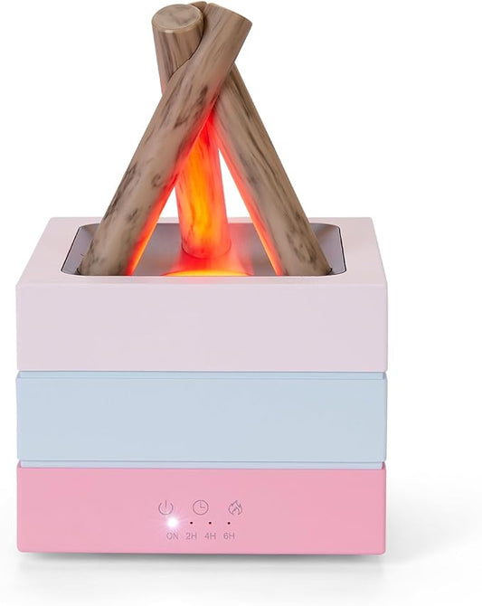 Essential Oil Diffuser 280ML,Flame Diffuser,Bonfire Oil Diffuser,Colorful Flame,Wood Cool Mist Humidifier for Home,Room, Bedroom, Office,Gift Auto Shut-Off 8 Colors Light (Colorful)