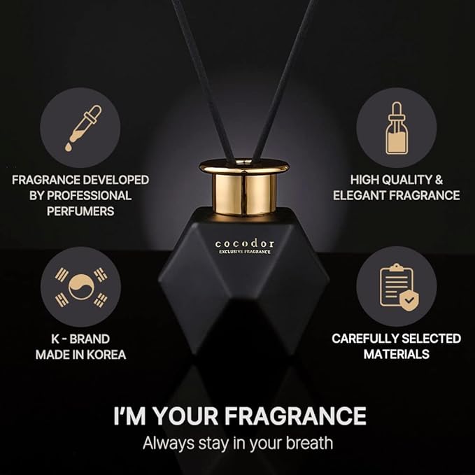 COCODOR Black Golden Reed Diffuser/White Jasmine/6.7oz(200ml)/Home Decor & Office Decor, Fragrance and Gifts, Aromatherapy, Mother's Day
