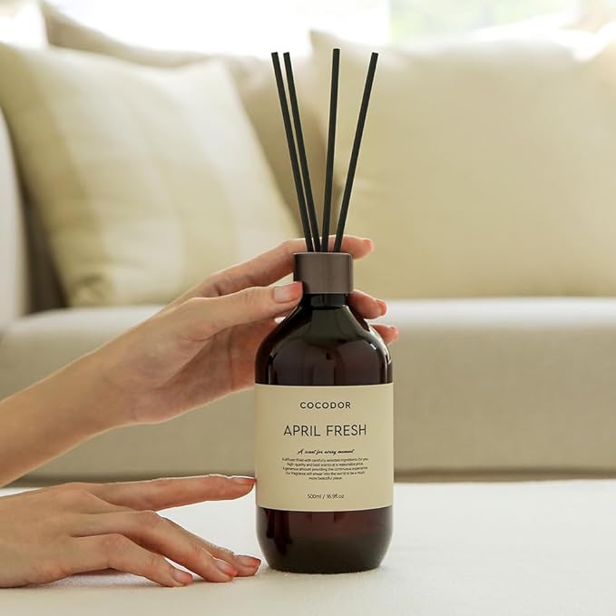COCODOR Premium Reed Diffuser/Cashmere Vanilla /16.9oz /2 Pack/Large Capacity Fragrance Scent Oil Stick Diffuser Set for Bedroom Bathroom Home Décor