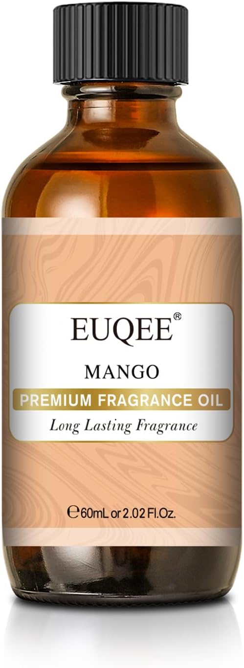EUQEE Mango Fragrance Oil, 60ml Premium Scents Fragrance Oils with Glass Dropper for Soap & Candle Making, DIY Bath Bombs, Diffusers (2.02 Fl oz)
