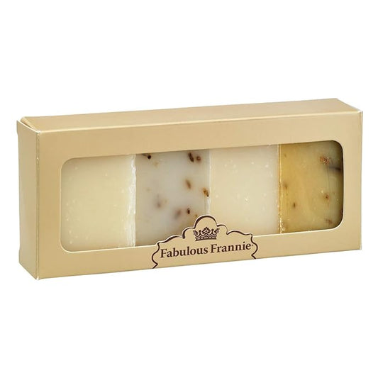 Fabulous Frannie De-Stress Essential Oil Herbal Soap Sampler Gift Set Includes Lemongrass, Lavender, Sleep, and Anxious - 2 Ounce (Pack of 4)