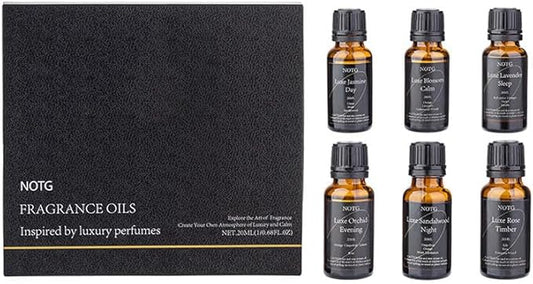 Essential Oils Set - Top 6 Luxury Scents for Diffuser, Humidifier, Aromatherapy, Candle & Soap Making, Premium Scented Oil Gift Set for Home & Office, Inspired by Luxury Brand perfumes(20ML)