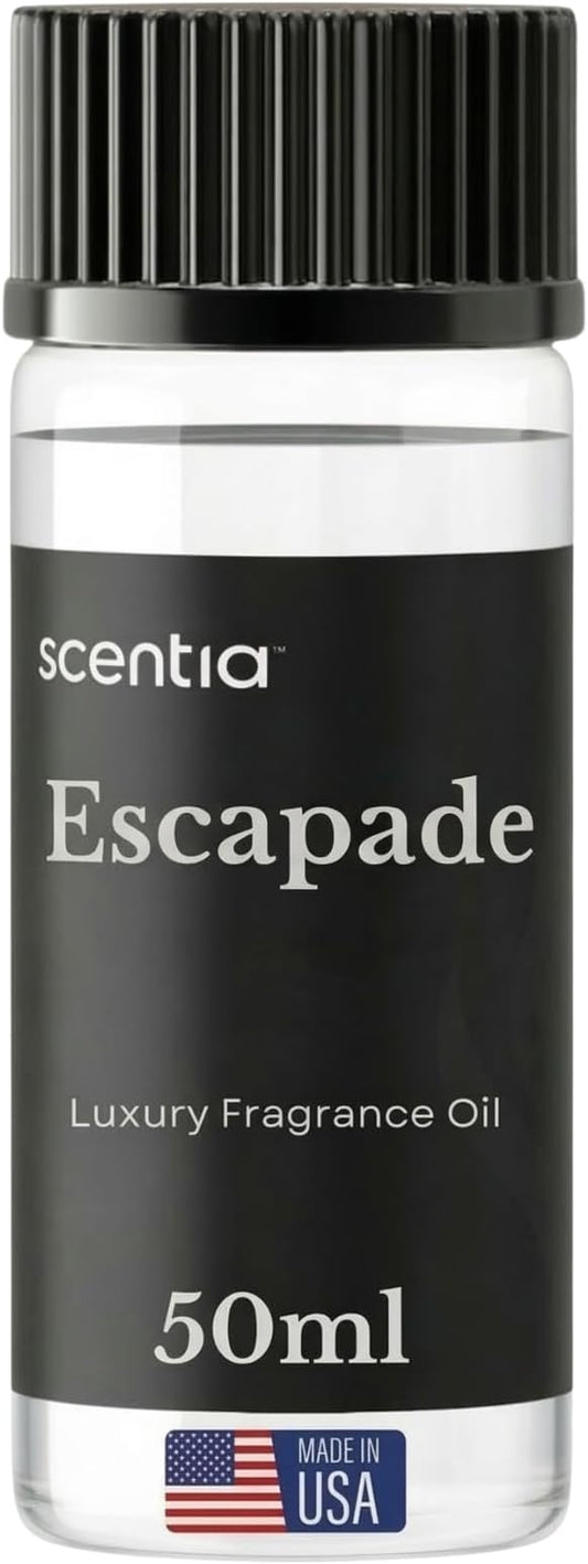 Scentia Escapade Hotel Scent Diffuser Oil – Luxury Fragrance Inspired by 5-Star Resort – 50 mL – Jasmine, Bergamot & Marine Essential Oil Blend for Home, Office & Aromatherapy Diffusers, Made in USA