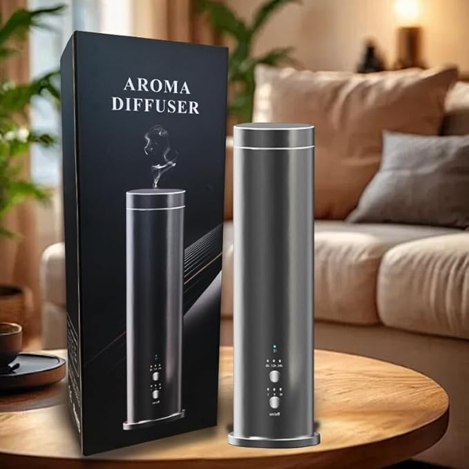 Smart Essential Oil Diffuser, 1500 Sq Ft Coverage, Cold Air Tech, Bluetooth App Control, Remote, Timer & Adjustable Mist, for Home Office Hotel - Black