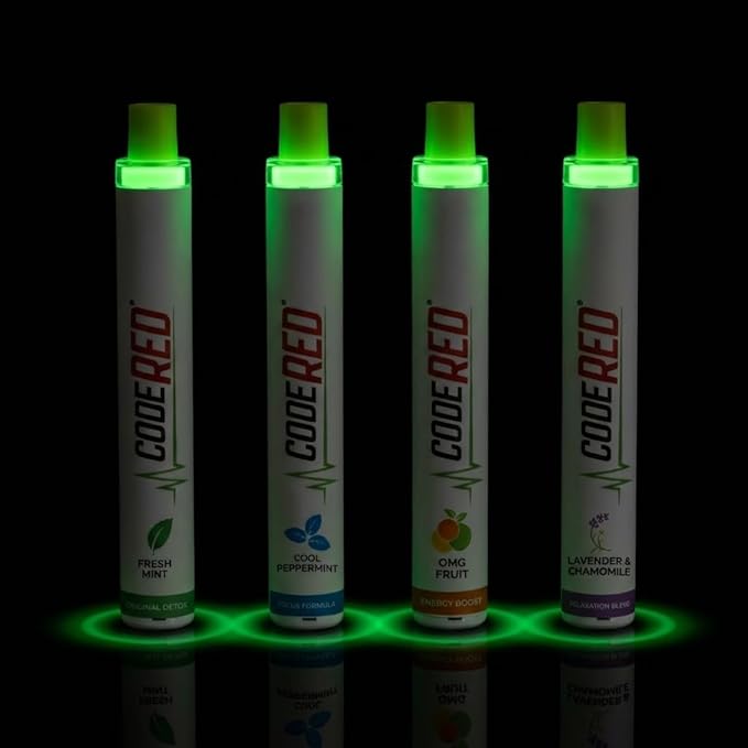 Code Red V-Aid Plant-Based Herbal Stick 4-Pack Variety - Portable Herbal Stick Set with Mullein, Mint, Guarana & Ashwagandha - Fresh Mint, Cool Peppermint, OMG Fruit & Essential Oil