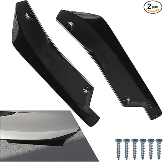 2PCS Universal Car Rear Bumper Lip Splitter Canard Diffuser - Side Fin Fenders Skirt Protector Exterior Decoration Trim for Car (Black)