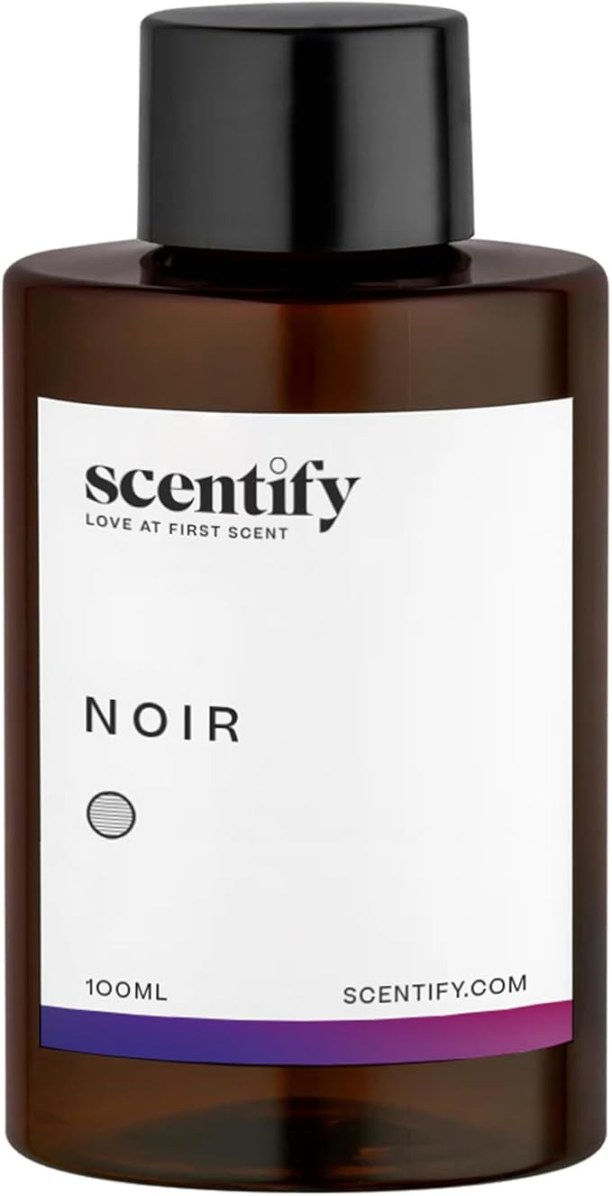 Scentify Noir Aroma Oil Refill Scent for Oil Diffusers – Bergamot, Lemon, Fig, Rose & Amber – Luxurious Relaxing Aromatherapy Diffuser Fragrance 100ml, 3.38 oz – New Version