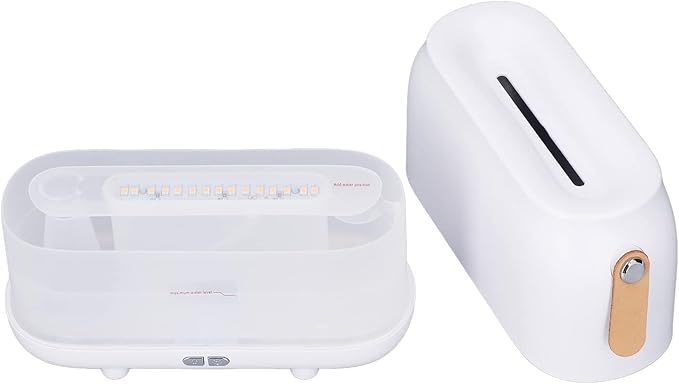 180ml Flame Humidifier, Humidifier with Flame Light, USB Powered Mist Diffuser with Realistic Flame Effect and Dual Mode Rainbow Lighting for Bedroom Office Car, White