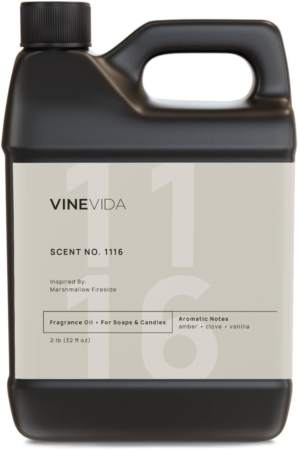 VINEVIDA [32oz] Marshmallow Fireside Fragrance Oil for Candle Making - Made in USA Natural Candle Scents