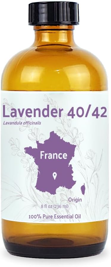 Lavender 40/42 Essential Oil Direct from France - Essential Oil for Candle Making and Soaps - Pure Lavender 40/42 Oil for Aromatherapy, Skincare, Haircare, Perfumes (8oz)
