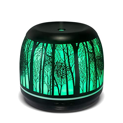 Essential Oil Diffuser Tree 500ml Colorful Iron LED 3d light Advanced Cool Mist Humidifier Best Rated Diffusers for Essential Oils, Premium Iron Aromatherapy Diffuser with 7 Color LED Lights
