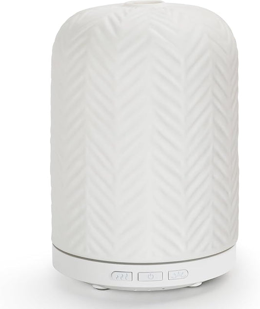 Essential Oil Diffuser - 2.4MHz Ultrasonic Ceramic Diffuser with Pulse/Continuous Mist & Night Light, Waterless Auto-Off, Silent Aromatherapy Diffuser for Home, Office, Yoga, Spa, Gifts & Home Decor.