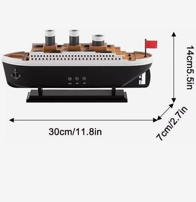 Essential Oil Diffuser, 250ml Ship Modelling Aromatherapy Ship Oil Diffuser Cool Mist Humidifier with Remote Control, for Home Office(Black)