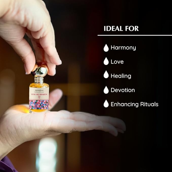 Rose of Sharon Anointing Oil 9ml (0.3 fl oz.)| Blessings from The Holy Lands | Blessed from Jerusalem | Biblical Spices | Christian Gifts | Holy Oil for Prayer and Protection
