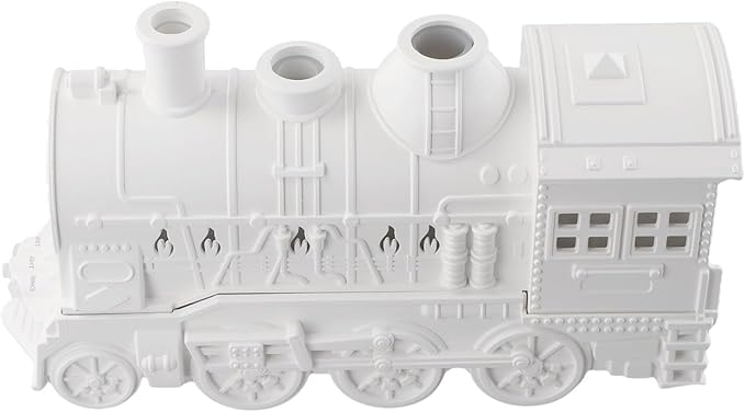 300ml Retro Steam Train Essential Oil Diffuser and Cool Mist Humidifier with Ultra-Quiet Operation, Dual Ambient Lights, Two Spray Modes, Automatic Shut-Off Safety(White)