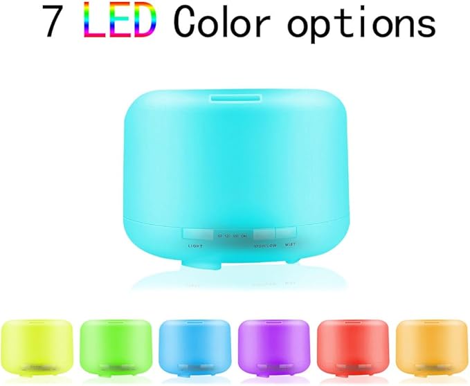 500ml Essential Oil Diffuser with Remote Control, Premium Ultrasonic Aromatherapy Diffusers Scent Humidifier Vaporizer Auto-Off Timer for Large Room Home, Yellow (White)