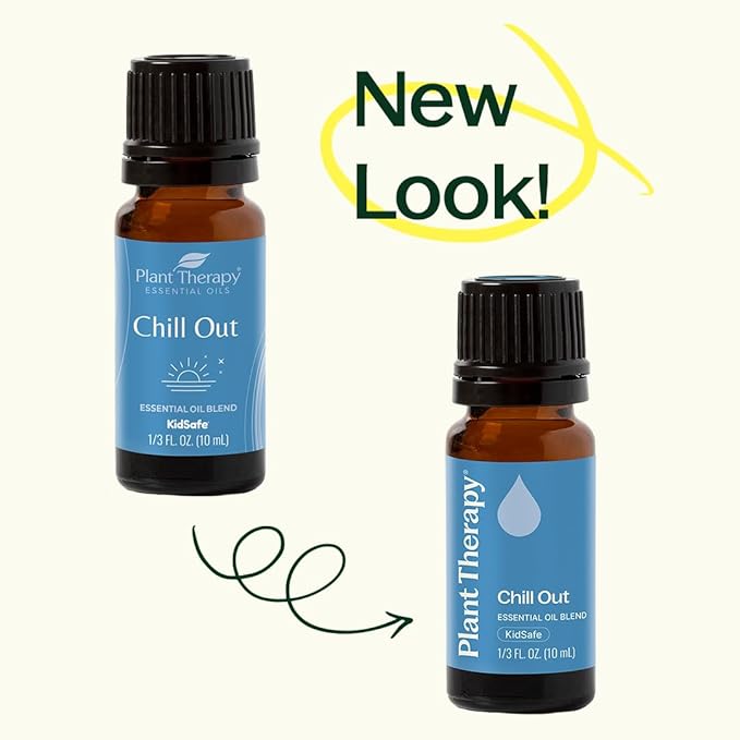 Plant Therapy Chill Out Essential Oil Blend (Formally Let It Go), 10 mL (1/3 oz), for Stress & Calming Relief, 100% Pure, Undiluted, Great for Essential Oil Diffusers