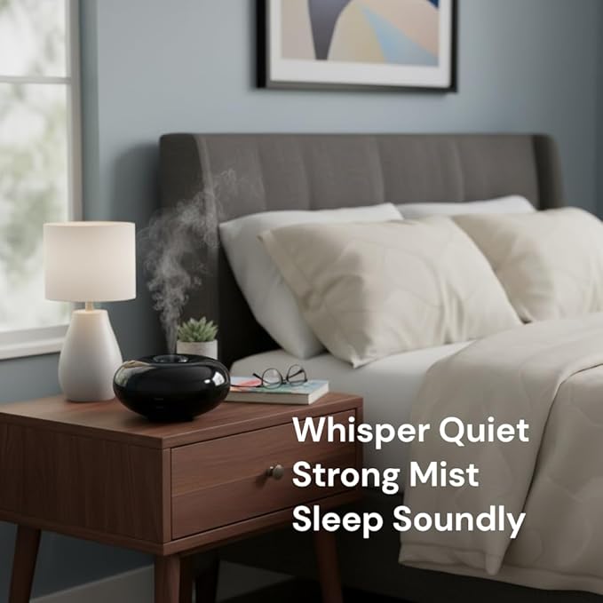 Black Mizu(Water) Sleek Design Essential Oil Ultrasonic Diffuser Timer LED Light Aromatherapy