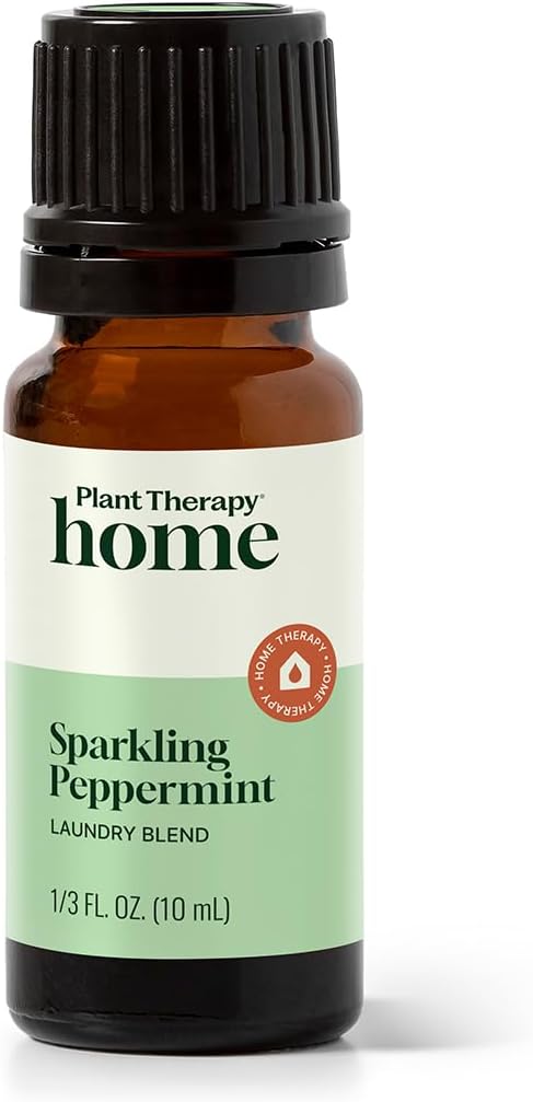Plant Therapy Home Sparkling Peppermint Laundry Essential Oil Blend 10 mL (1/3 oz), 100% Pure & Undiluted, Fresh Minty Scent for Washer & Dryer, Natural Laundry Scent Booster