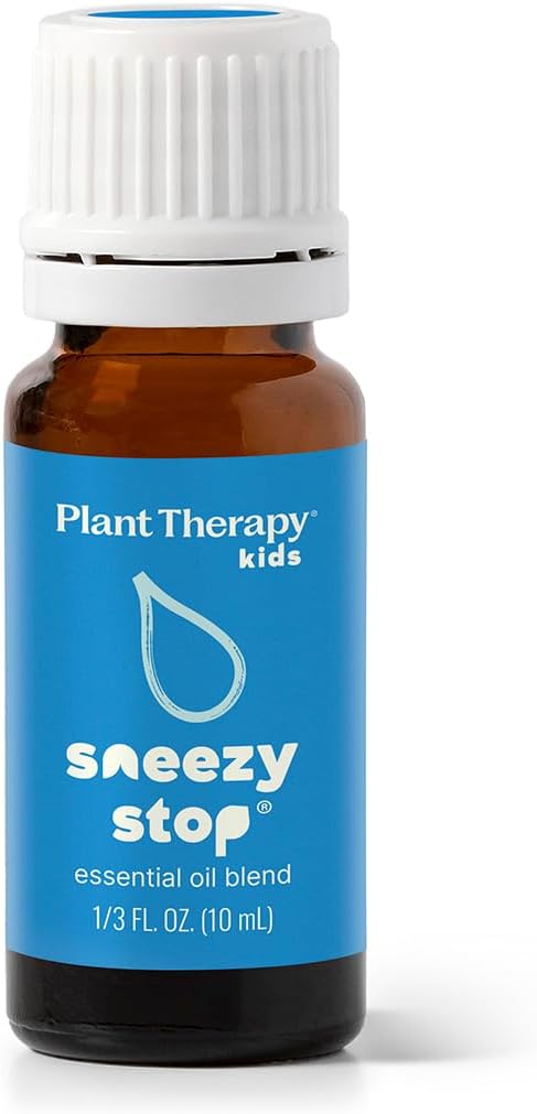 Plant Therapy Kids Sneezy Stop Essential Oil Blend 10 mL (1/3 oz) 100% Pure, Undiluted, for Respiratory Support, Congestion Relief, Seasonal Pollen Concerns