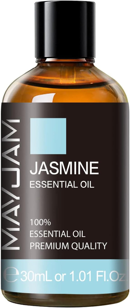 Jasmine Essential Oil 30ML/ 1.01FL.OZ, MAYJAM Pure Jasmine Oil Aromatherapy Essential Oil for Massage, DIY Soap, Ideal for Home Yoga Use