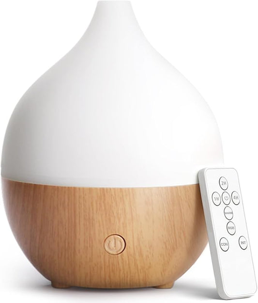 SALKING Essential Oil Diffuser with Remote Control, 100ml Small Aromatherapy Diffuser for Essential Oils, 2 Mist Modes Ultrasonic Diffusers, Cool Mist Humidifier with Timer, for Office Home