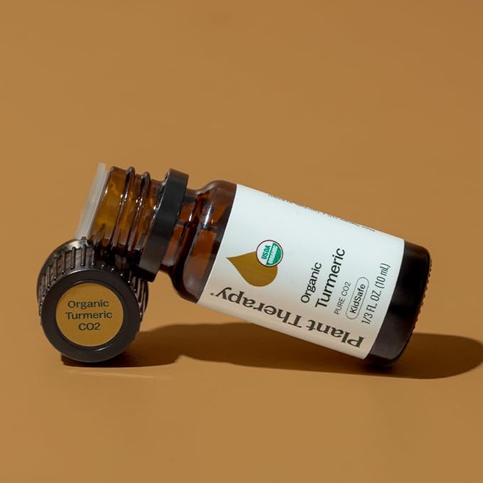 Plant Therapy USDA Certified Organic Turmeric CO2 Essential Oil 10 mL (1/3 oz) 100% Pure, Undiluted, Supports Healthy Digestion
