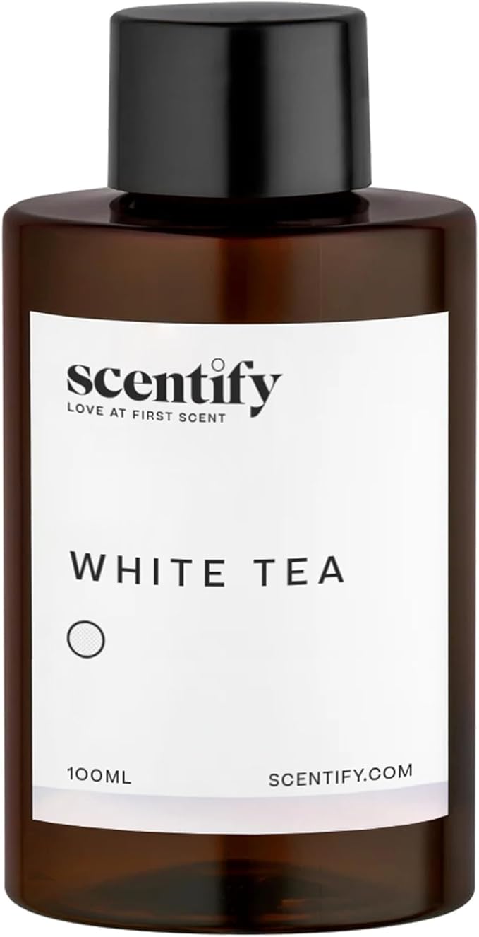 Scentify White Tea Aroma Oil Refill for Diffusers – Citrus, White Tea & Soft Florals, Amber Woods & Palo Santo – Luxury Aromatherapy Fragrance – 100ml / 3.38oz – New Version