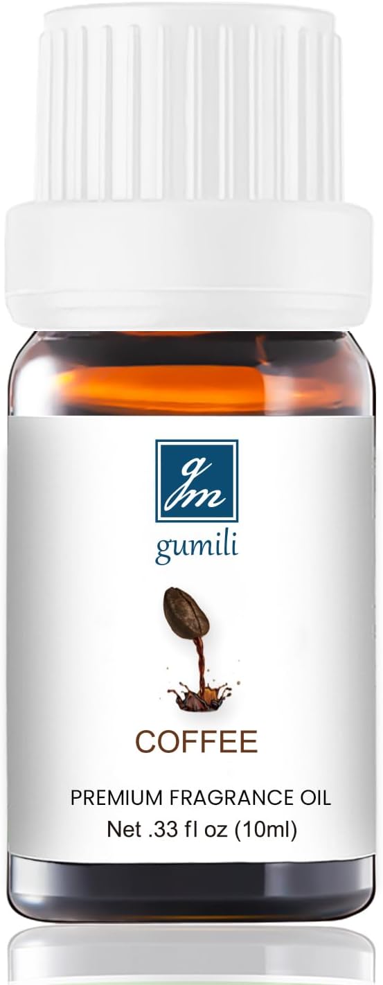 GM Gumili Coffee Essential Oil - Pure Organic Scent for for Aromatherapy, Diffusers, Spray, Skin & Hair Care, Massage, DIY Candles & Soap, Perfume - Coffee Fragrance, 10mL