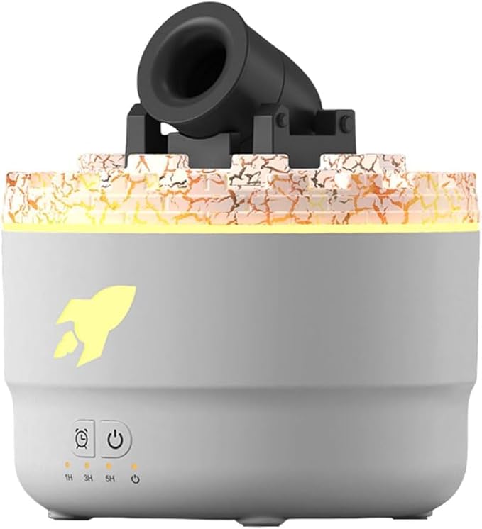 Cannon Blast Aroma Humidifier, 7 Colors LED Vapor Cannon Humidifier Silent Diffuser, 2 Mode Creative Turret Cool Mist Air Aromatherapy Humidifier, Small Desktop Humidifier for Bedroom (white)