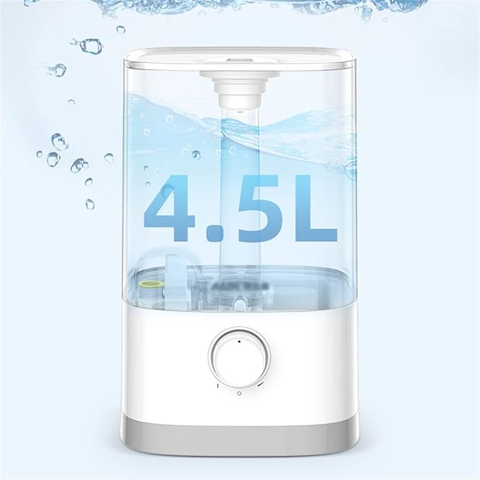 Desktop Humidifier Oil Diffuser Household Mute Top Fill Humidifier with Adjustable 360° Rotation Nozzle, Auto Shut-Off, 4.5L Transparent Water Tank Mist Humidifier