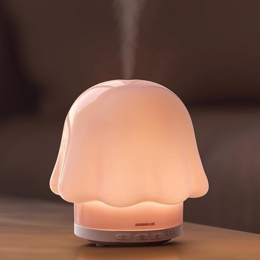 Essential Oil Diffuser for Home Glass: mimicat Timer 120ml Ultrasonic Cool Mist Aromatherapy Diffusers for Bedroom Office with Soft Night Light Pink