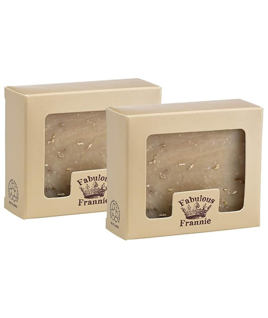 Fabulous Frannie Oatmeal (Unscented) made with olive oil, shea butter Herbal Soap Gift Set 4 Ounce (Pack of 2)