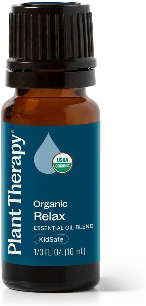 Plant Therapy Organic Relax Essential Oil Blend 100% Pure, Undiluted, Natural Aromatherapy, Therapeutic Grade 10 mL (1/3 oz)