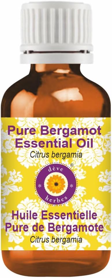 dève herbes Bergamot Essential Oil (Citrus bergamia) Pure | Non-Sticky | Non-Greasy | Lightweight | Men & Women | All Skin Types | Steam Distilled 15ml (0.5 oz)