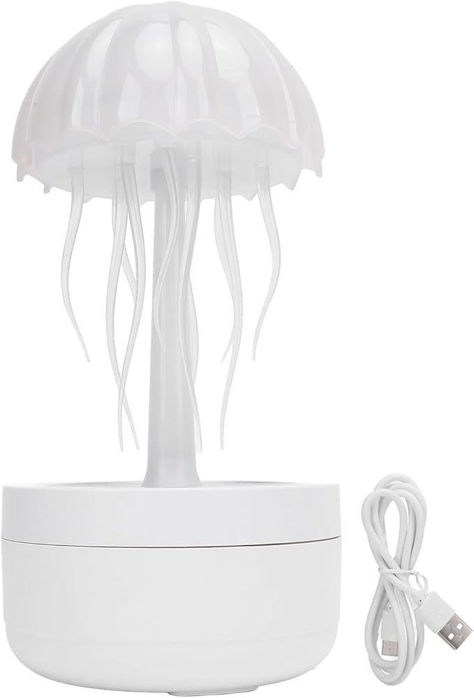 Humidifiers for Bedroom Home - Jellyfish Humidifier,300ml Essential Oil Diffuser with LED Color Night Light, Rotating Essential Oil Diffuser for Bedroom Office Hotel