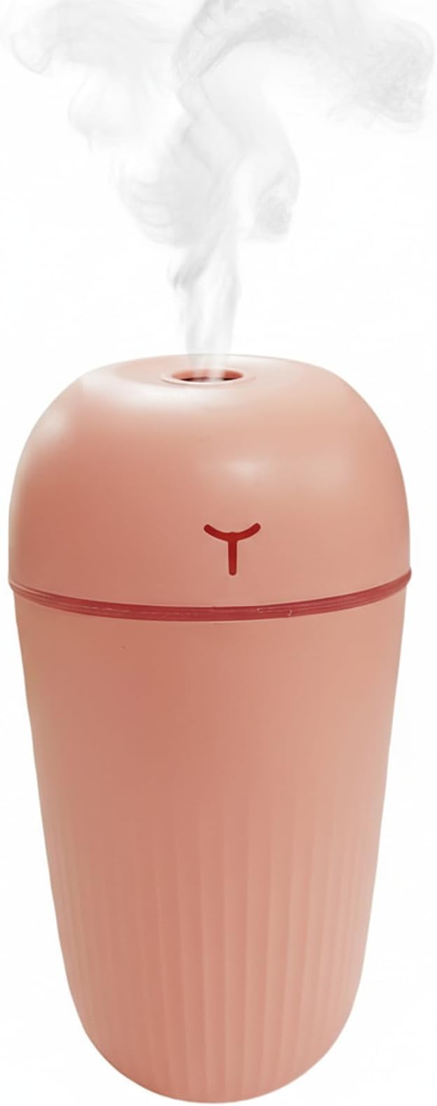 Mini USB Humidifier - Large Capacity, Ultra-Quiet 20dB, 2 Modes (Continuous/Intermittent) with Anti-Dry Burn & Night Light, Nano Mist for Room/Car/Office Desk (<10㎡) (Pink, 420ml)
