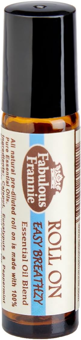 Fabulous Frannie Easy Breathzy Essential Oil Blend Roll On Made with Pure Essential Oils .33 Ounce (Pack of 1)