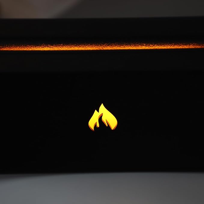 Flame Air Diffuser 3D Fireplace Appearance Multi Colored Fire Automatic Power Off 320ml Silent Flame Mist Air Humidifier for Bedroom Office (Black)
