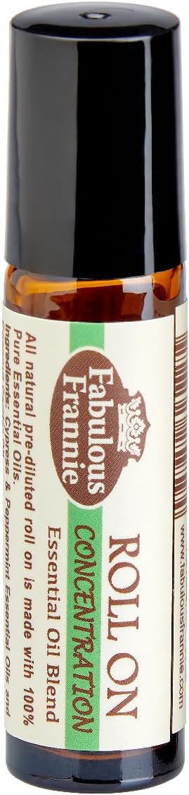 Fabulous Frannie Concentration Essential Oil Blend Roll On 10ml Made with Cypress & Peppermint Pure Essential Oils 10ml