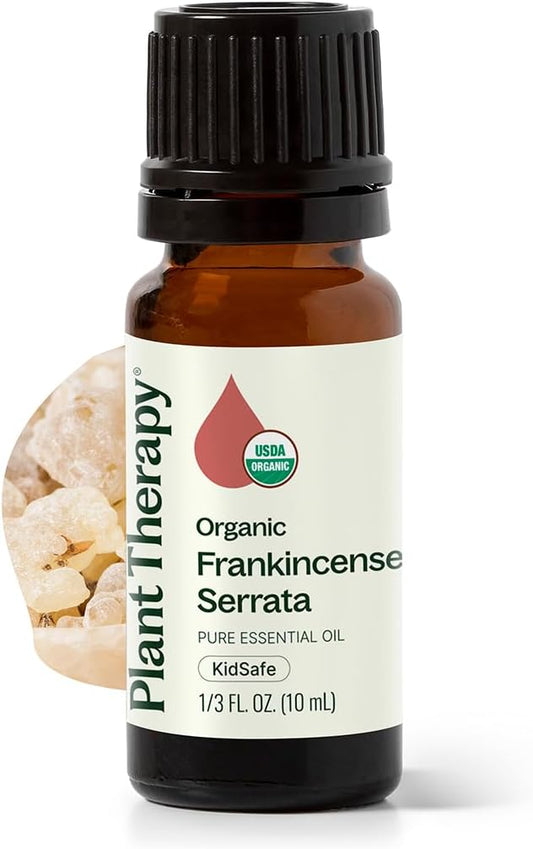 Plant Therapy Organic Frankincense Serrata Essential Oil 100% Pure, USDA Certified Organic, Undiluted, Natural Aromatherapy, Therapeutic Grade 10 mL (1/3 oz)