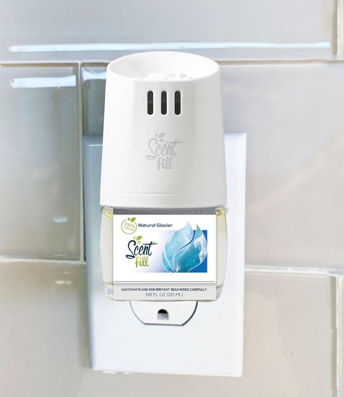 Scent Fill 100% Natural Glacier Plug in Air Freshener, Scented Oil Refills, 3 Refills
