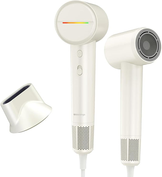 High Speed Hair Dryer 110000 RPM with 1 Billion Plasma Ions, Ionic Blow Dryer Frizz Free Fast Drying with Magnetic Diffuser for Curly Hair, Low Noise Lightweight Thermo Control Hair Dryer for Women