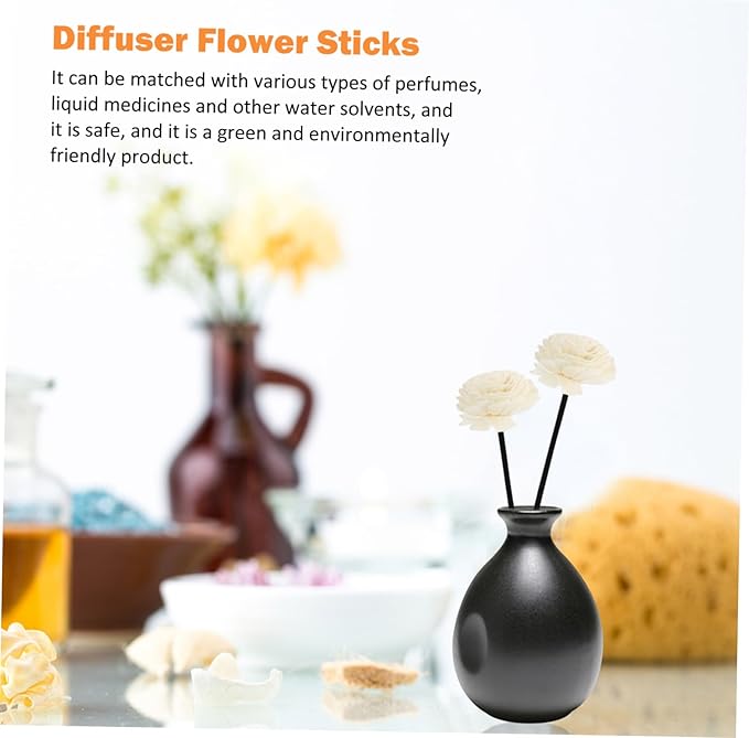 2Pcs Aroma Diffuser Sticks with Flower Design Essential Oil Volatile Rods for Home Fragrance Safe No Flame Required for Room Decoration and Scent Distribution