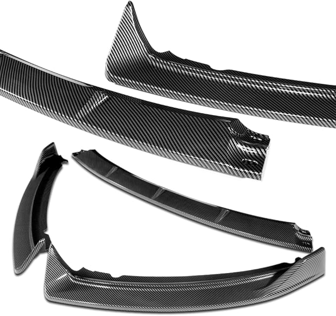 Q1-TECH, 9PCS Front Bumper Lip & Side Skirt Extensions Diffuser Compatible with 2012-2014 Ford Focus ST Hatchback Models, Front Bumper Lip Spoiler Air Chin Body Splitter ABS (Painted Carbon)