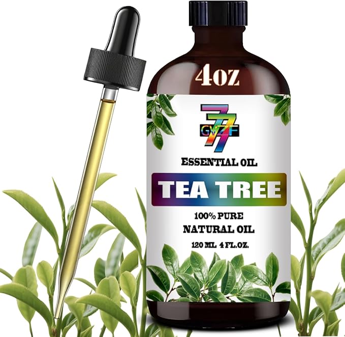 Tea Tree Essential Oil - GV77ZF Tea Tree Oils for Diffusers, Humidifiers, DIY Candles, Soap, Cleaning, Home, Office, Yoga, Massage, Gifts - 4 fl oz (120 ml)