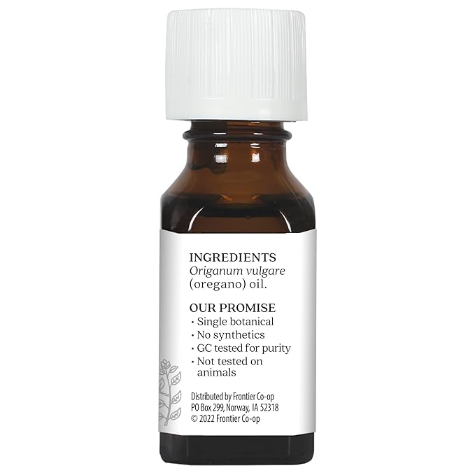 Aura Cacia 100% Pure Oregano Essential Oil, GC/MS Tested for Purity, 15 ml, Origanum vulgare, 0.5 Fl Oz (Pack of 2)
