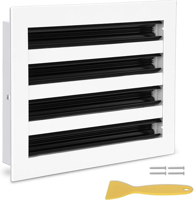 10x8 Modern AC Vent Cover (Duct Opening Cutout), Decorative White Air Vent, All Aluminium Standard Linear Slot Diffuser, Low Noise - Register Grille for Ceiling, Walls & Floors